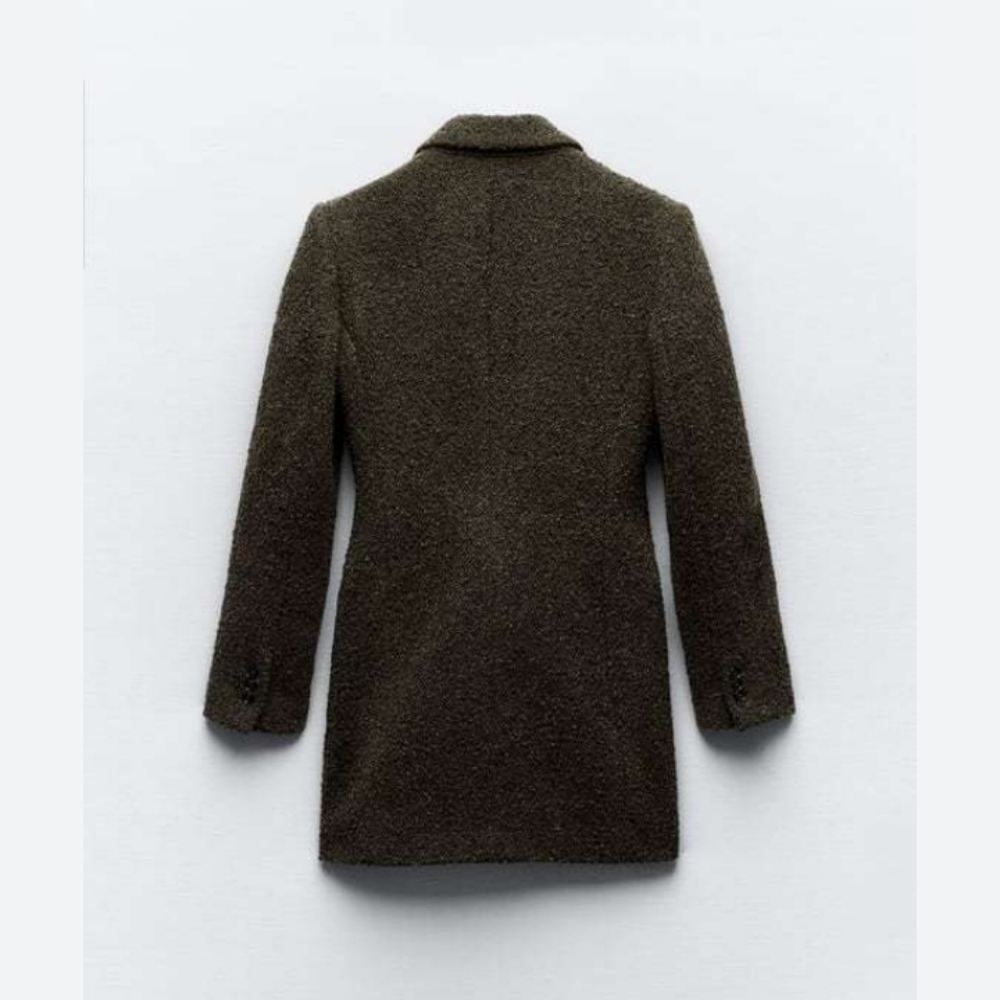 Zara Long Buttoned Bougle Double Breasted Blazer Coat SZ- Medium - Picture 5 of 8